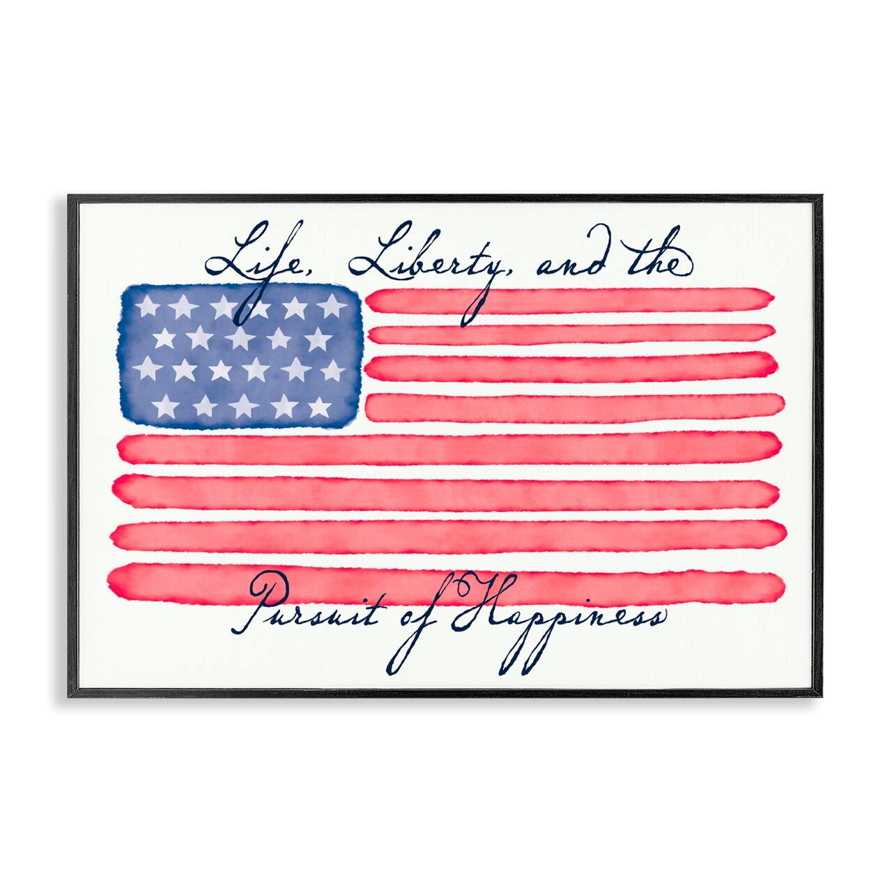 Stupell Industries All American Patriotic Phrase Framed Giclee Art